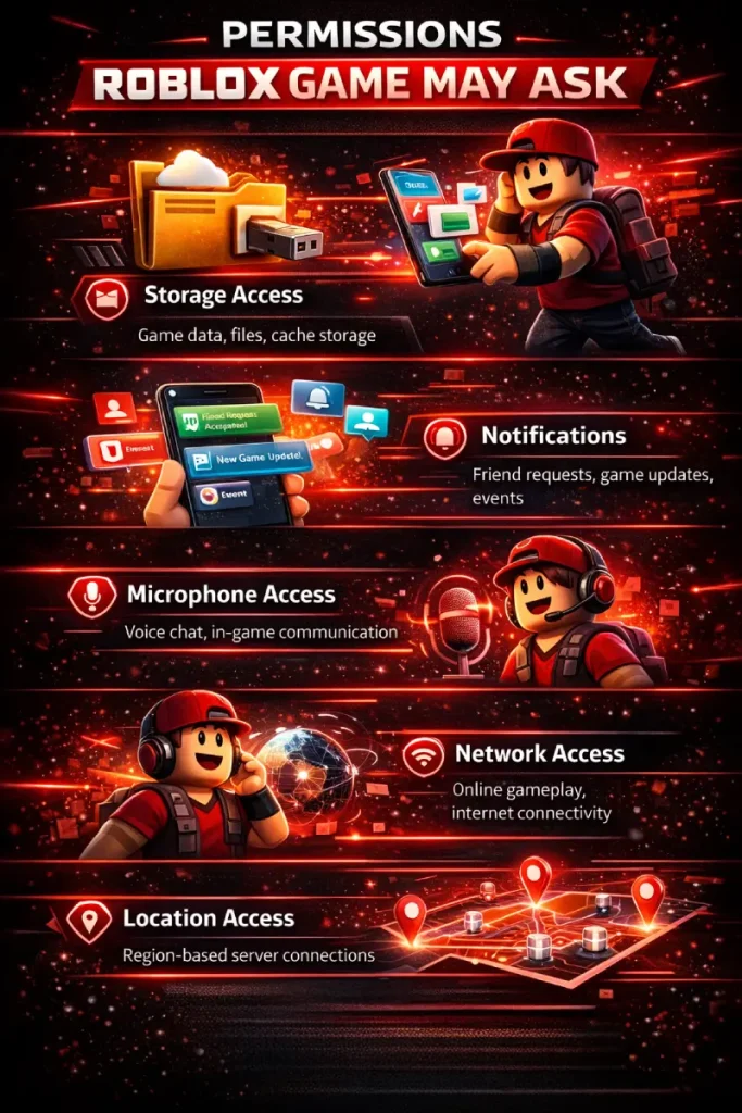Permissions that Roblox Game May Ask (Infographic)
